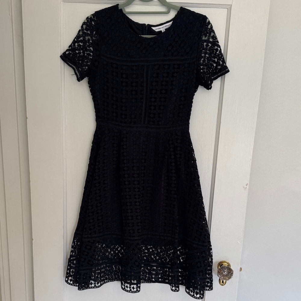 cupcakes & cashmere Black Lace Midi Dress - Size 2